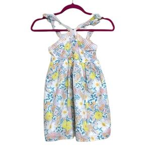 Cupcakes and Cashmere Kids Girl Floral Dress Cotton Ruffled Straps Lined size 7